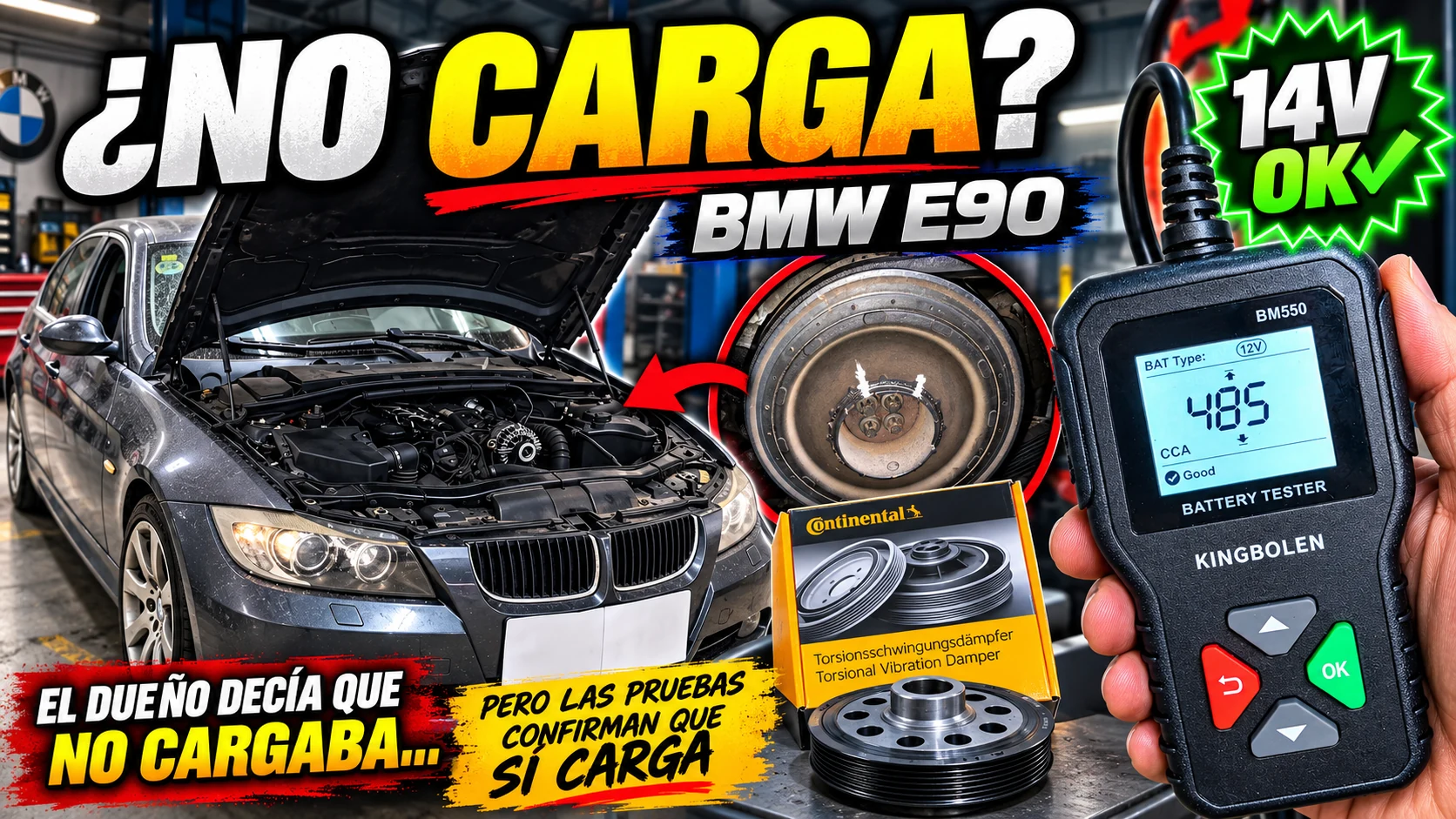 BMW E90 durante el diagnóstico de una batería que se descarga