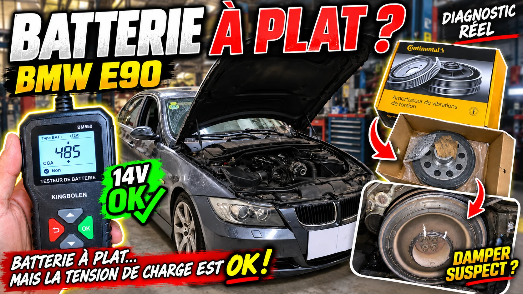 BMW E90 pendant le diagnostic d’une batterie qui se décharge