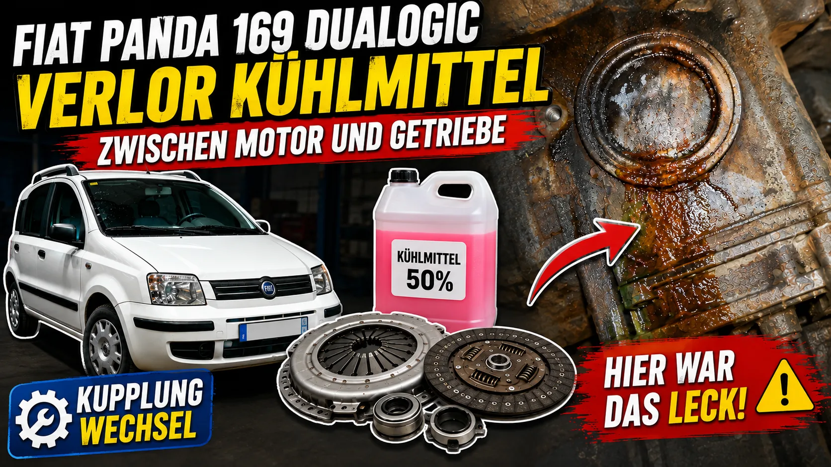 Fiat Panda 169 mit Kupplung und Bereich des Kühlmittelverlusts