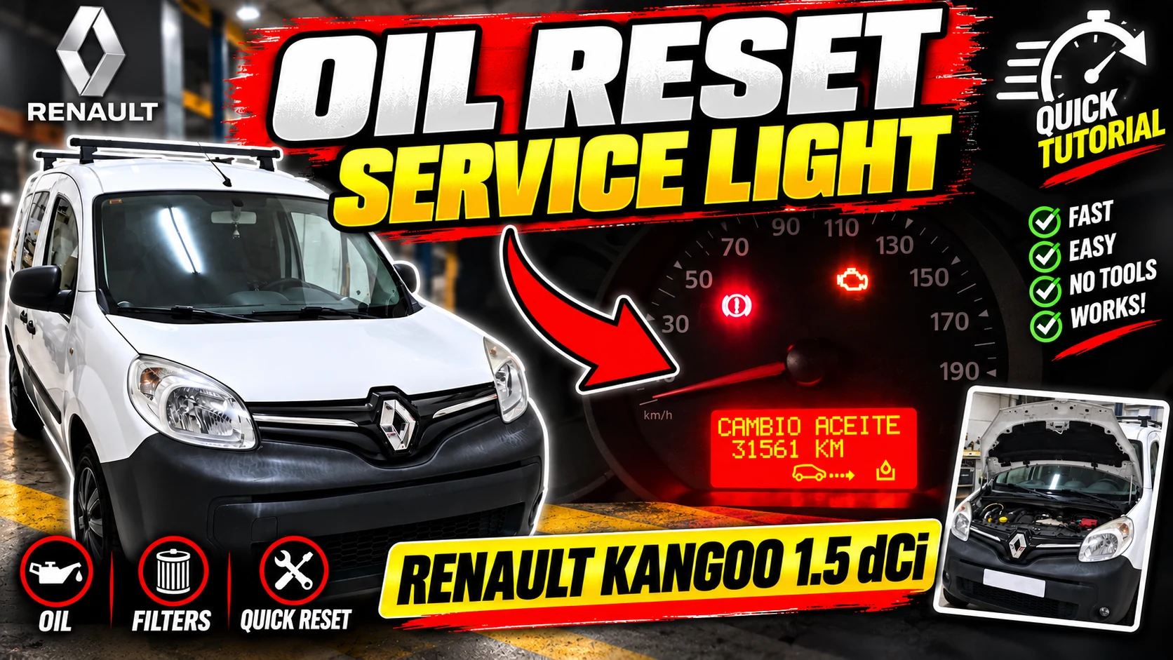 Renault Kangoo during an oil service reminder reset